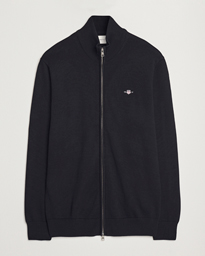 GANT Cotton Full Zip Cardigan Black