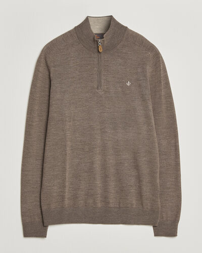 Morris John Merino Half Zip Brown