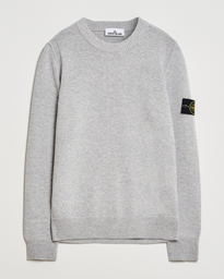 Stone Island Knitted Lambswool Crew Neck Grey Melange at