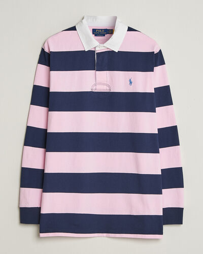 Ralph Lauren ネイビー ジップアップジャケットS 裏ピンクストライプ Polo Ralph Lauren: Pink & Navy 'The Iconic Rugby' Polo | SSENSE