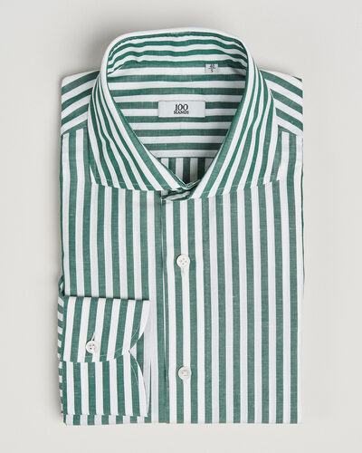 100Hands Cotton/Linen Bengal Stripe Shirt Green