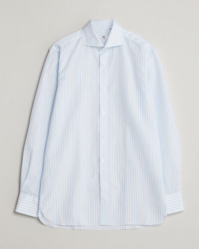 100Hands Cotton/Linen Bengal Stripe Shirt Light Blue