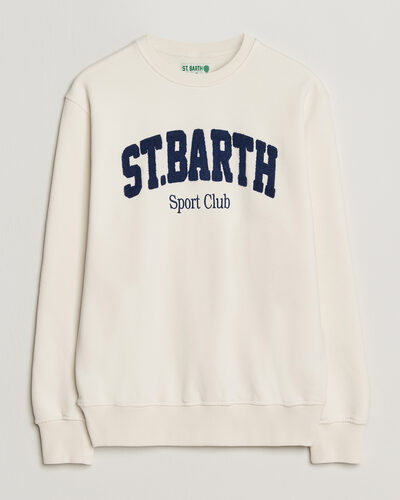 MC2 Saint Barth Terry Cotton Logo Sweatshirt Off White