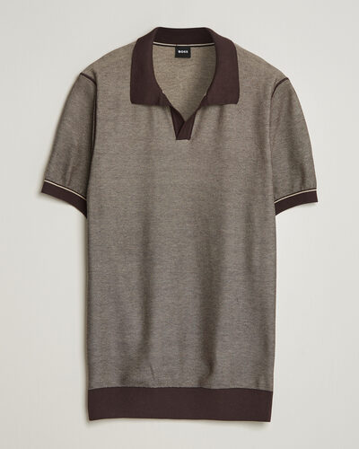 BOSS BLACK Narciso Knitted Polo Dark Brown
