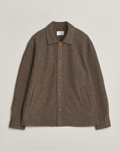 Eton Boiled Wool Shirt Jacket Brown