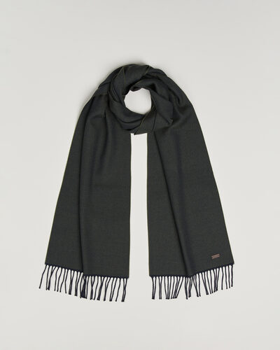 Eton Twill Merino Wool Scarf Dark Green