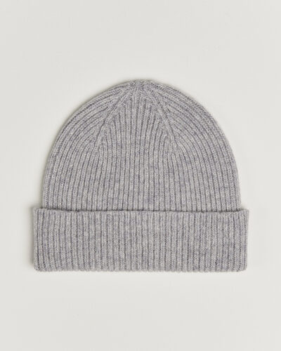 Robert Mackie Clyde Lambswool Beanie Light Grey