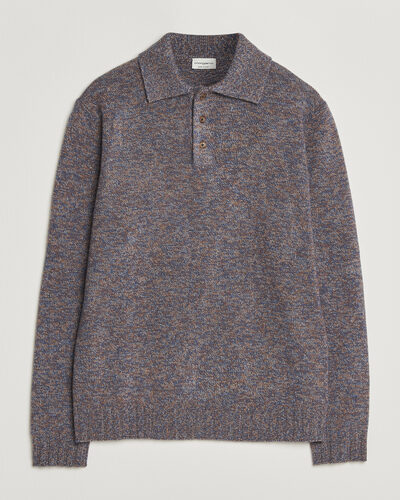 Morgano Wool/Cashmere Knitted Polo Blue