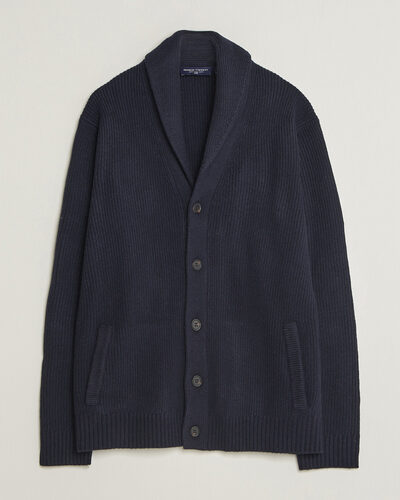 Charles Tyrwhitt Chunky Merino Shawl Neck Cardigan Navy