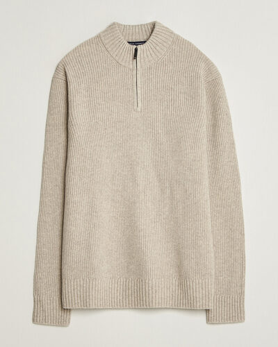 Charles Tyrwhitt Chunky Merino Zip Neck Oat
