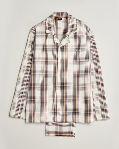 BOSS BLACK Checked Flannel Pyjama Set Open White