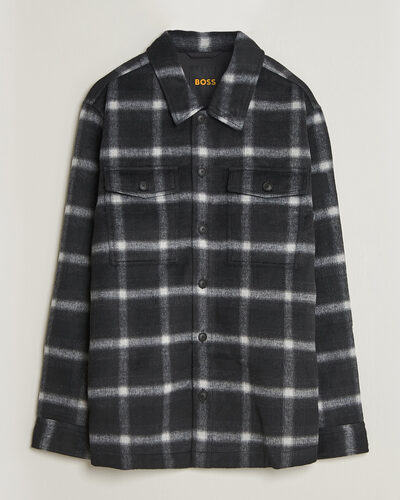 BOSS ORANGE Losky Flannel Checked Overshirt Black