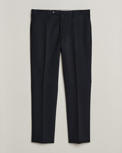 Incotex Regular Fit Cotton/Cashmere Trousers Navy
