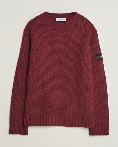 Stone Island Basket Stitch Lambswool Crew Neck Amaranth