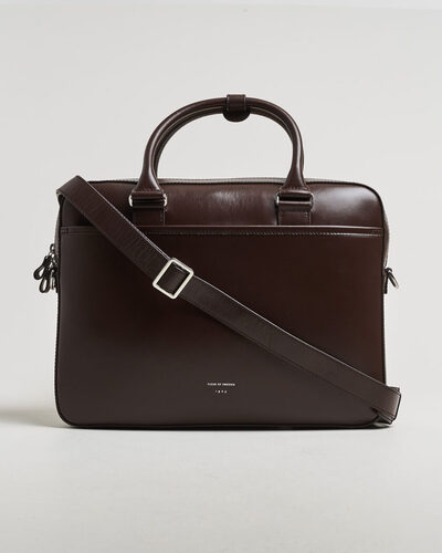 Tiger of Sweden Bosun Smooth Leather Briefcase Dark Brown