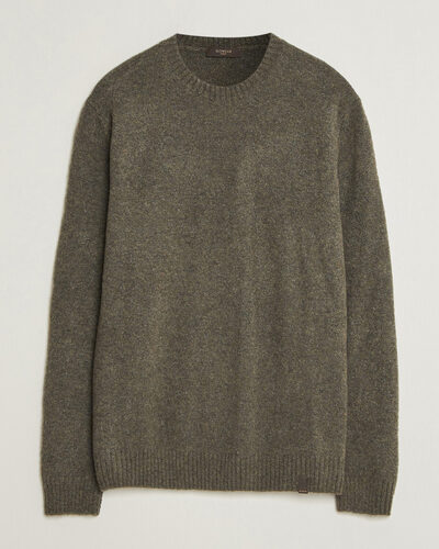Zanone Wool Boucle Crew Neck Forest Green