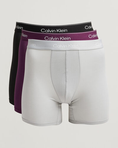 Calvin Klein 3-Pack Icon Cotton Stretch Boxer Brief Black/Grey/Purple
