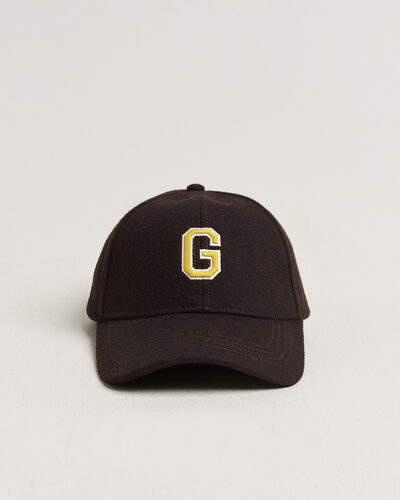 Gant G Badge Wool Melton Cap Charred Wood Brown