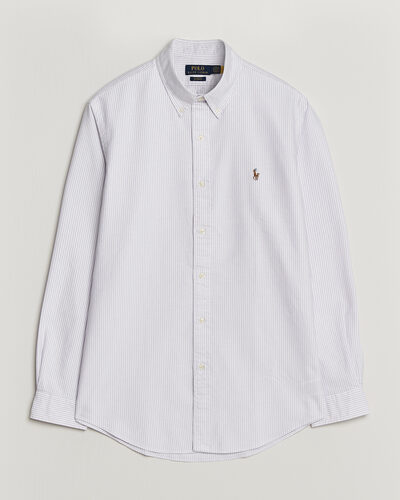 Polo Ralph Lauren Custom Fit Striped Oxford Shirt Lilac/White