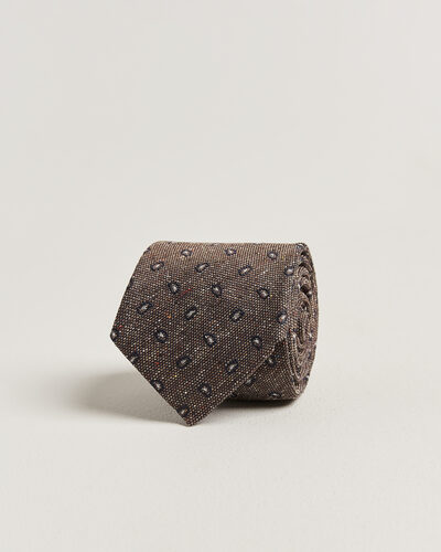 Amanda Christensen Silk Bourette Paisley 8cm Tie Brown