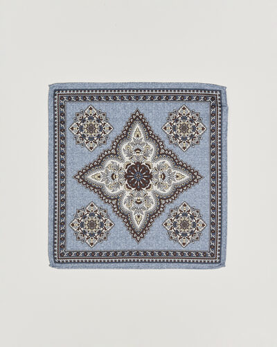 Amanda Christensen Silk Schappe Doublefaced Pocket Square Blue
