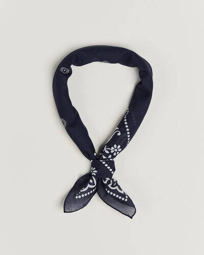 Amanda Christensen Cotton Voile Printed Flower Bandana Navy
