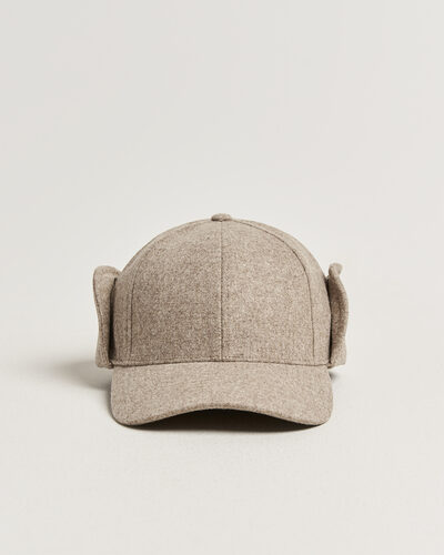 Varsity Headwear Merino Wool Earflap Baseball Cap Umber Beige