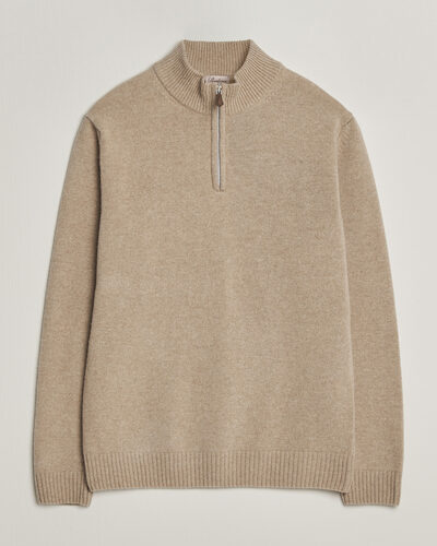Stenströms Brushed Merino Half-Zip Beige