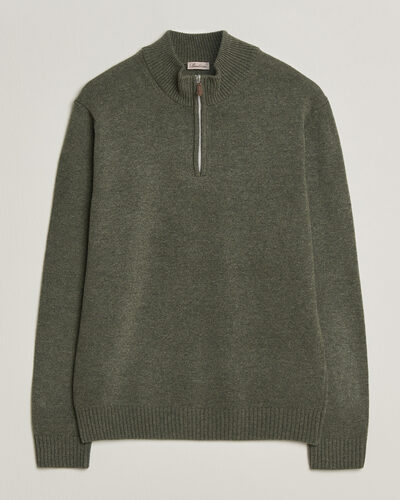 Stenströms Brushed Merino Half-Zip Green