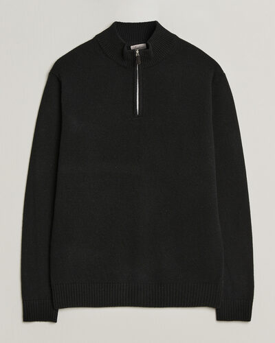 Stenströms Brushed Merino Half-Zip Black