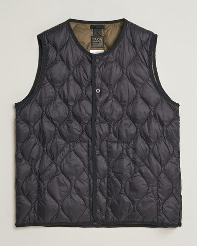 TAION Military Crew Neck Down Vest Black