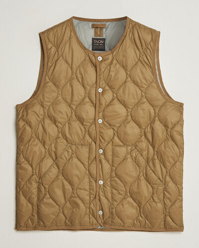 TAION Military Crew Neck Down Vest Dark Khaki Olive