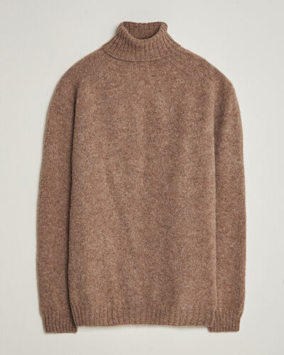 Harley Of Scotland Brushed Supersoft Lambswool Rollneck Tundra