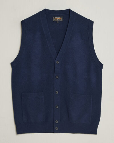 BEAMS PLUS Button Knit Vest Navy