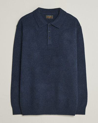 BEAMS PLUS Knitted Wool Polo Navy
