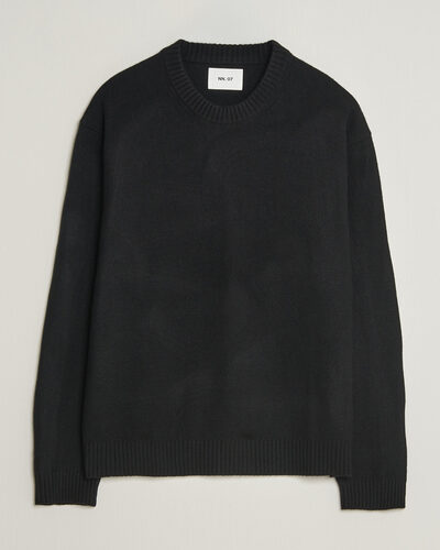NN07 Russel Wool/Cotton Knitted Sweater Black