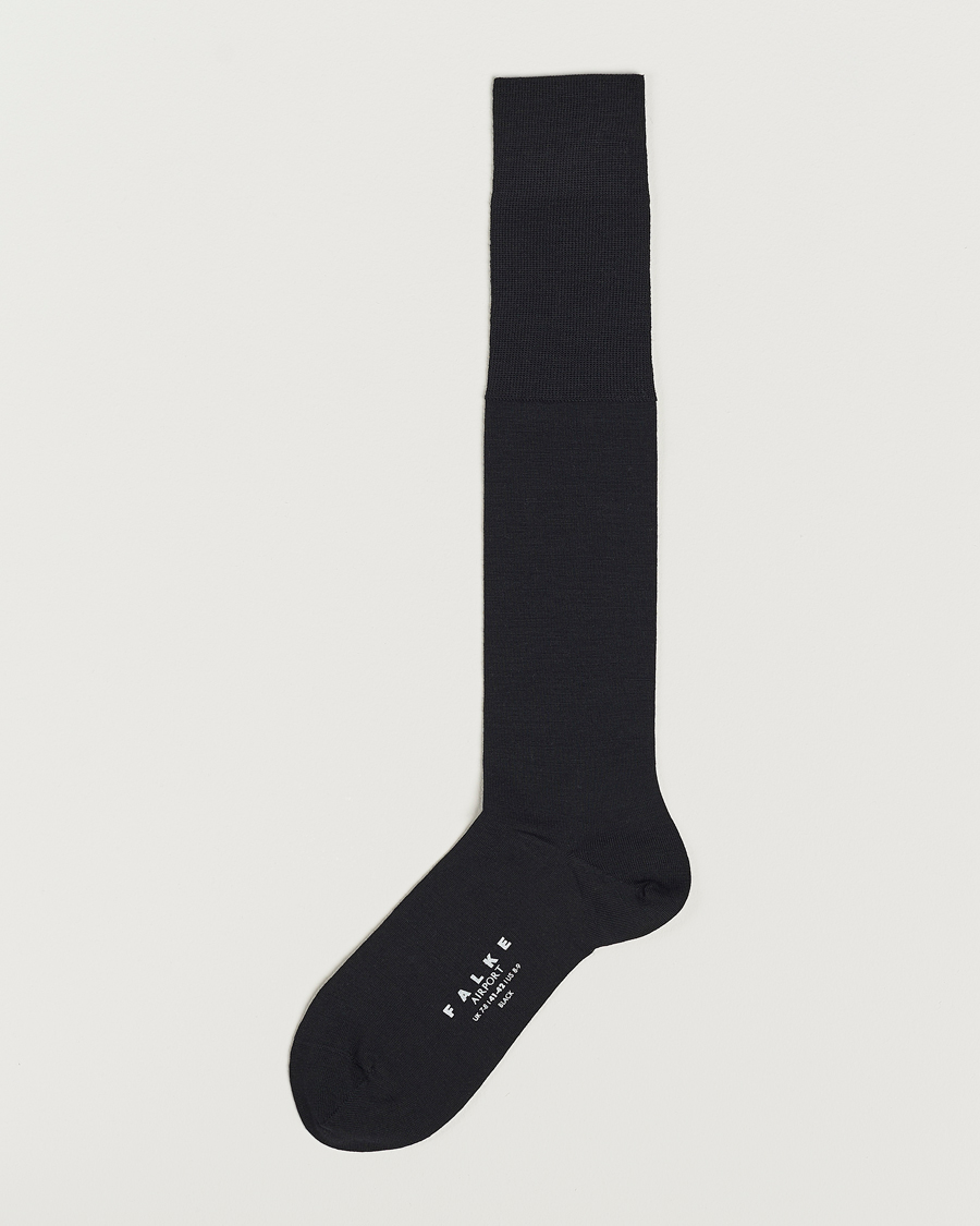 Men | Underwear & Socks | Falke | Airport Knee Socks Black