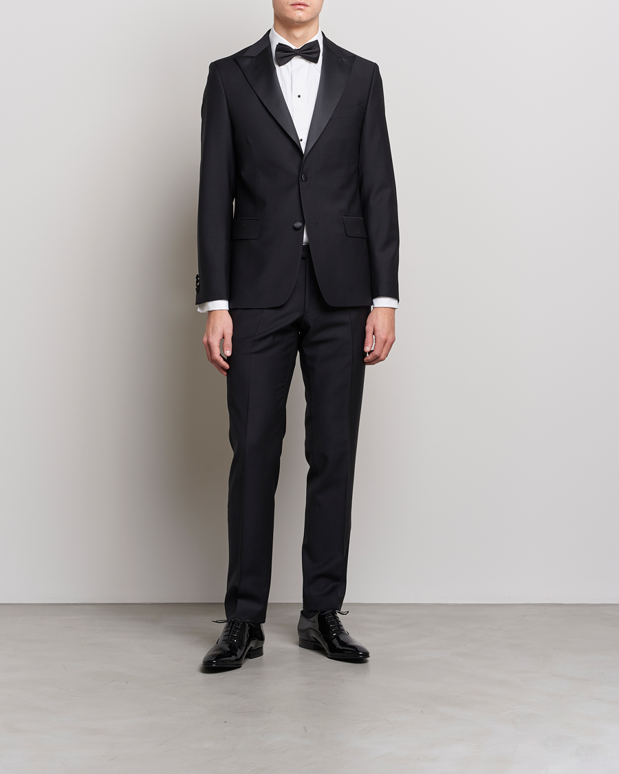 Men | Trousers | Oscar Jacobson | Devon Tuxedo Trousers Black