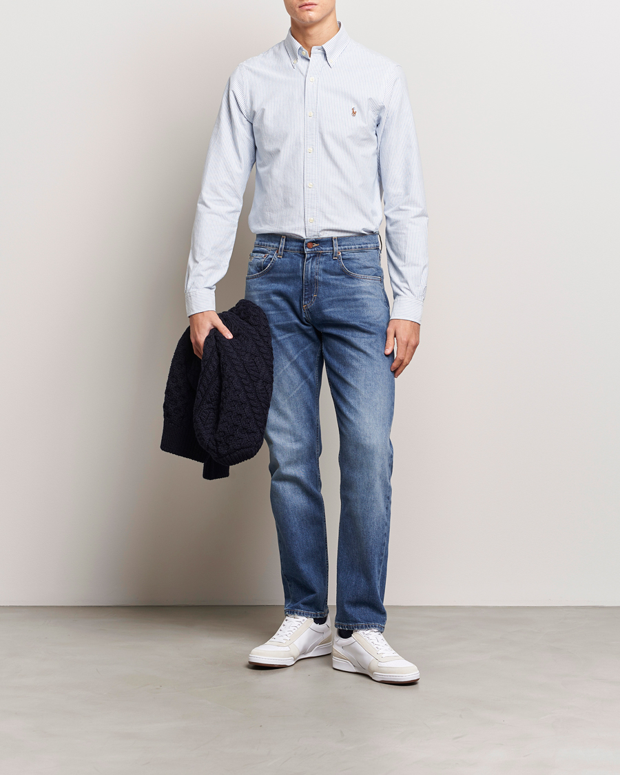 Men | Shirts | Polo Ralph Lauren | Slim Fit Shirt Oxford Stripes Blue