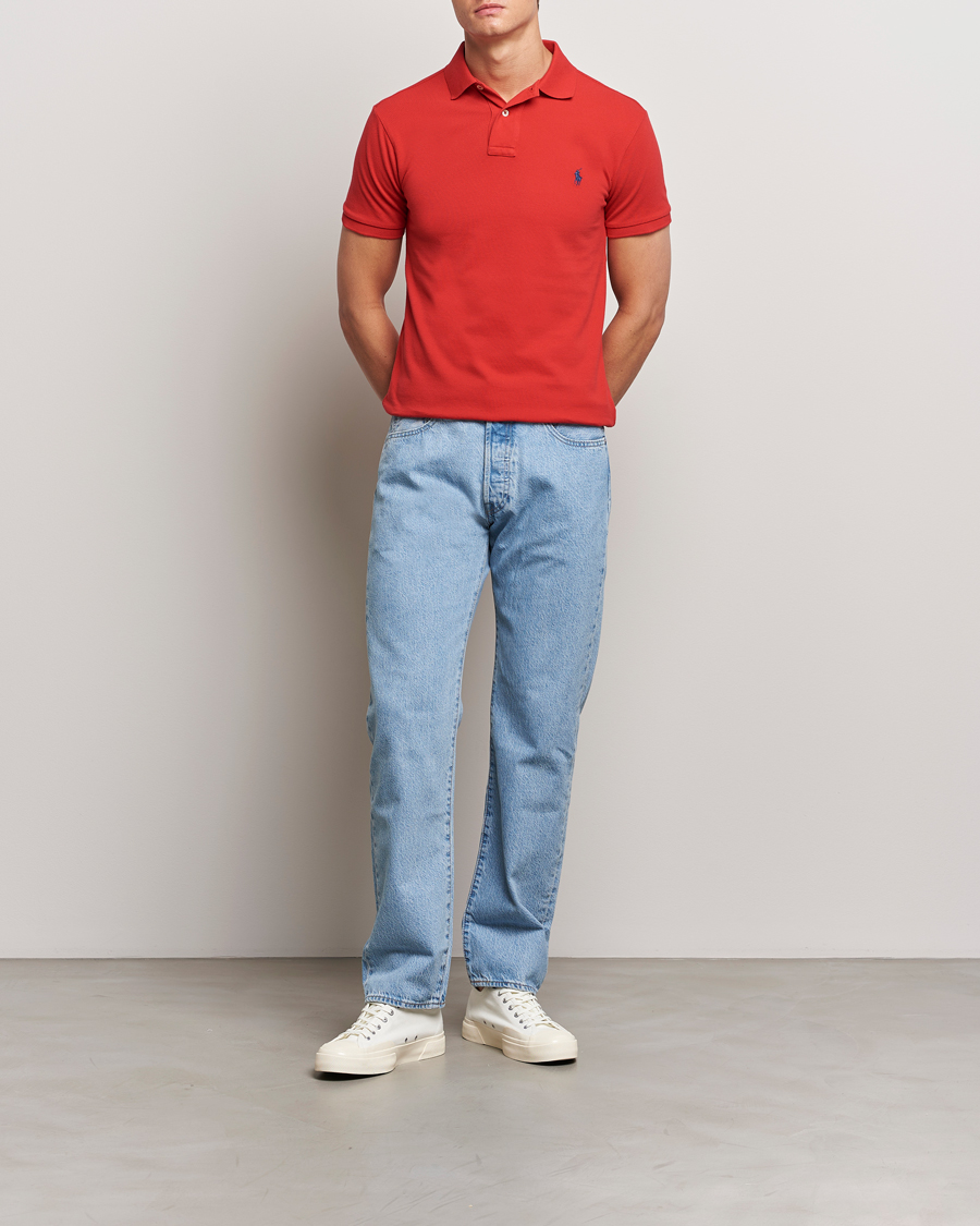 polo shirt red black