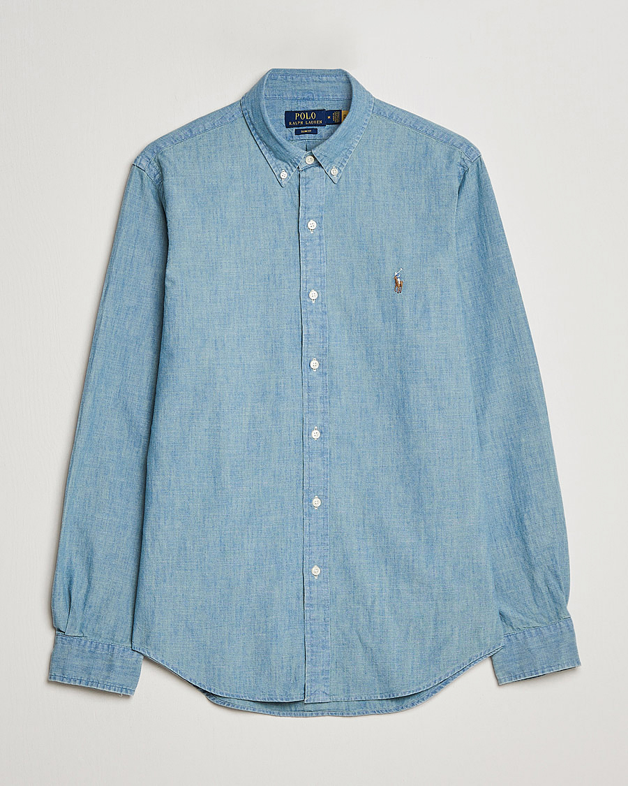 Men | Shirts | Polo Ralph Lauren | Slim Fit Chambray Shirt Washed