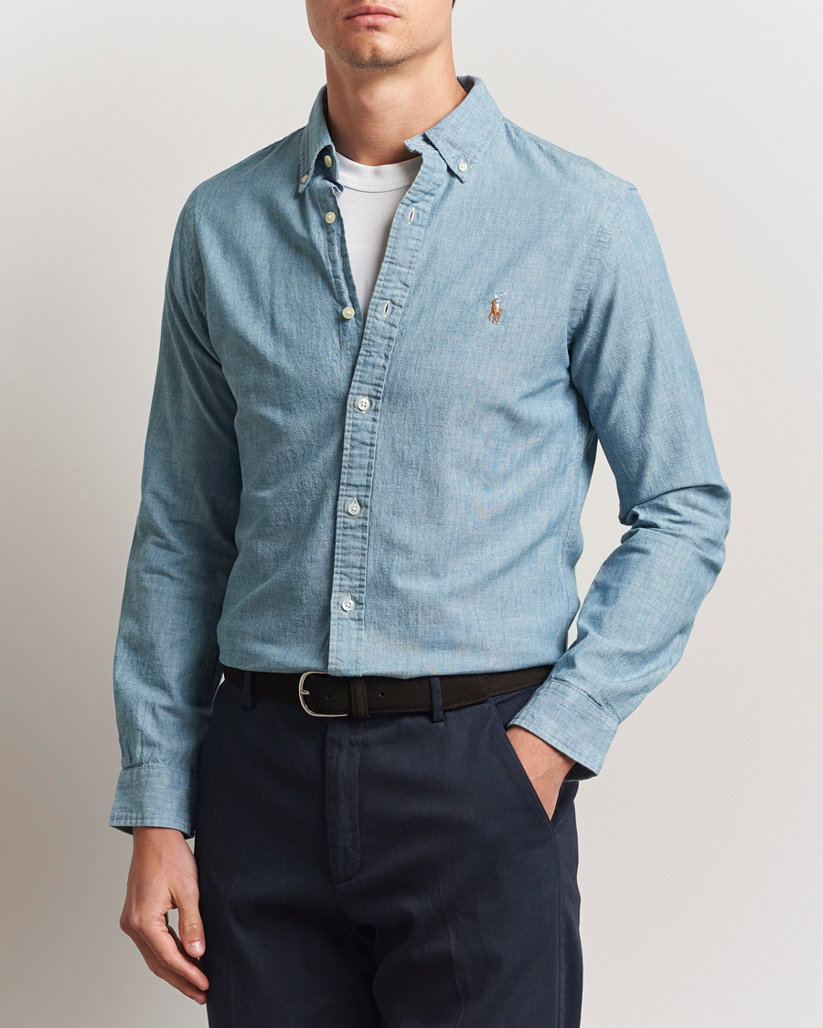 Men | Shirts | Polo Ralph Lauren | Slim Fit Chambray Shirt Washed