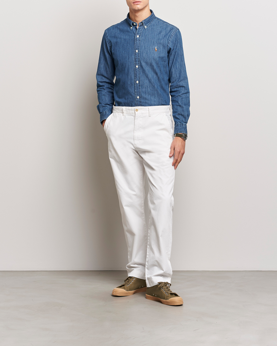 Men | Denim Shirts | Polo Ralph Lauren | Slim Fit Shirt Denim Dark Wash
