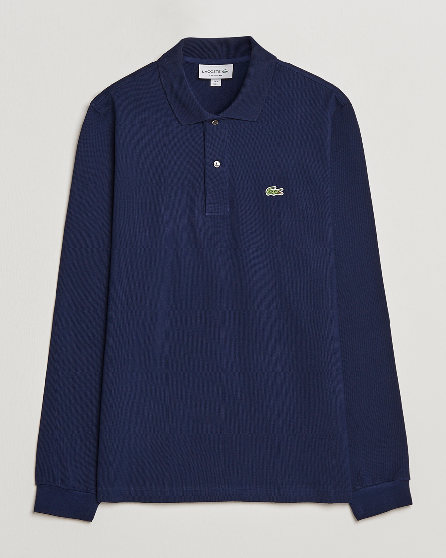 Men | Polo Shirts | Lacoste | Original Long Sleeve Polo Piké Navy Blue