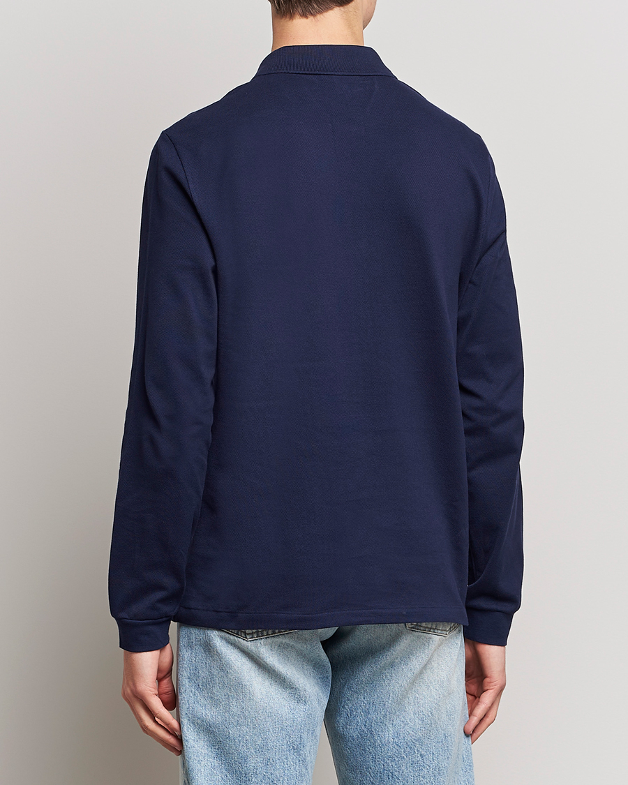 Men | Polo Shirts | Lacoste | Original Long Sleeve Polo Piké Navy Blue