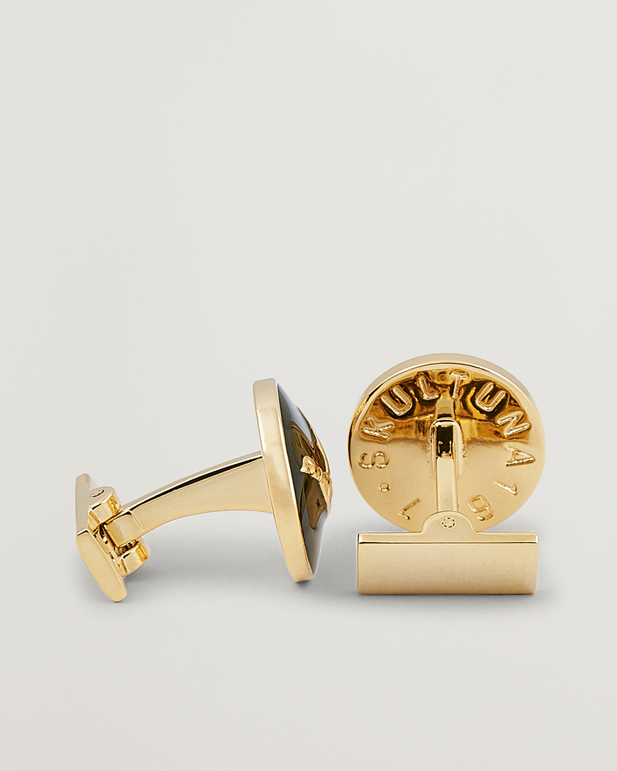 Men | Skultuna Cuff Links Hunter Flying Duck Gold/Green | Skultuna | Cuff Links Hunter Flying Duck Gold/Green