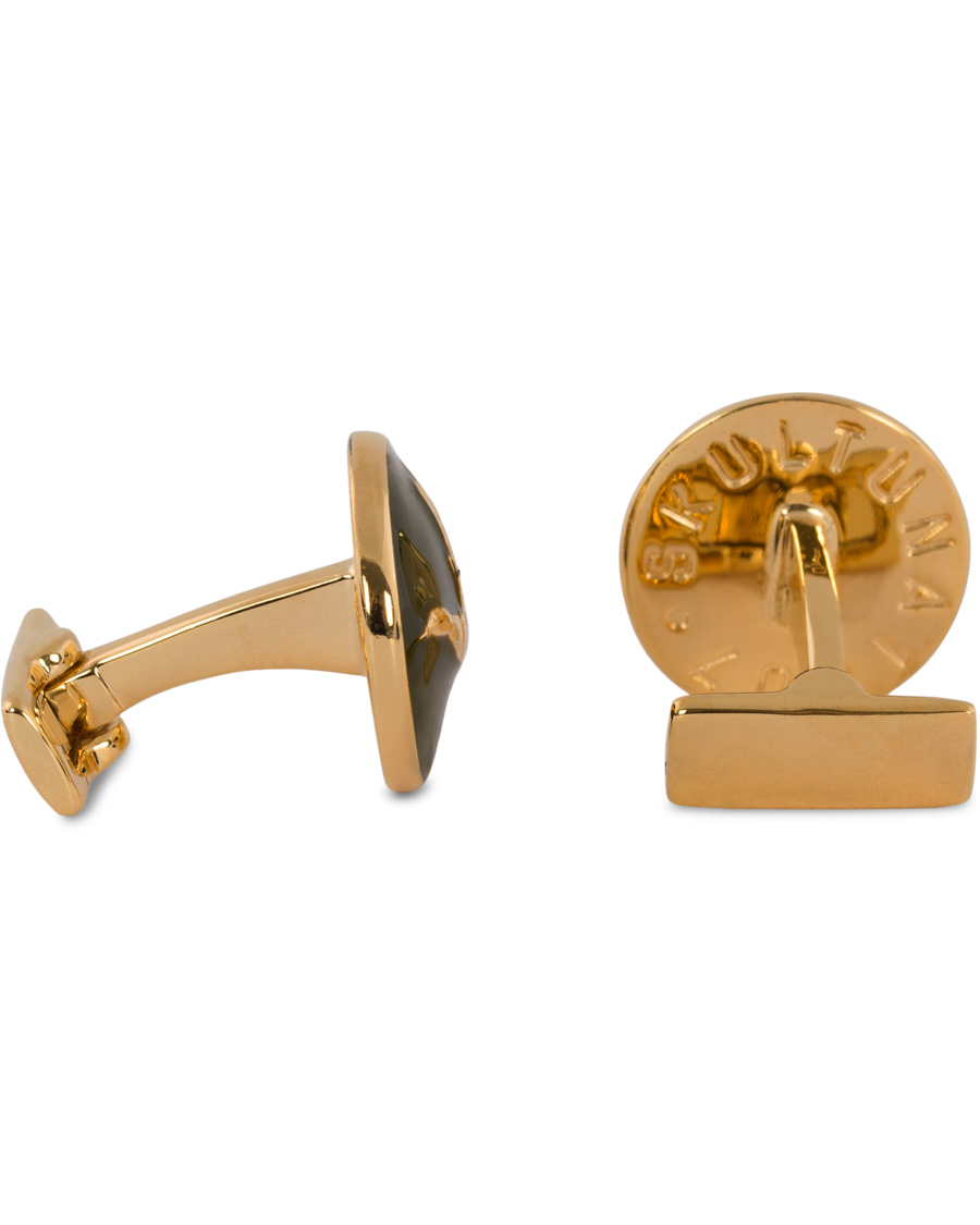Men | Skultuna Cuff Links Hunter Flying Duck Gold/Green | Skultuna | Cuff Links Hunter Flying Duck Gold/Green