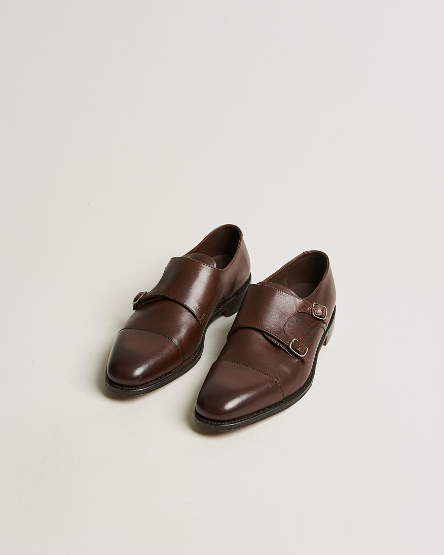 Men | Monk Strap Shoes | Loake 1880 | Cannon Monkstrap Dark Brown Burnished Calf