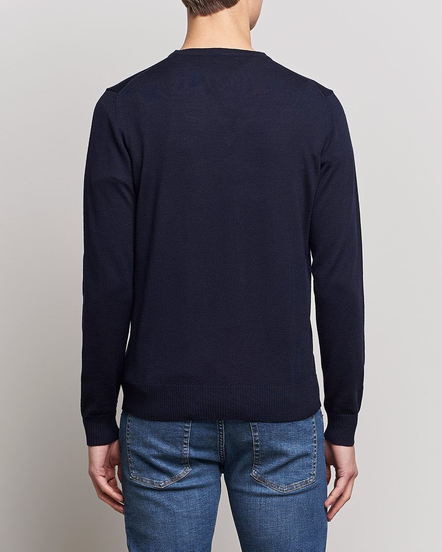 Men | Sweaters & Knitwear | J.Lindeberg | Lymann True Merino V-Neck Pullover Navy
