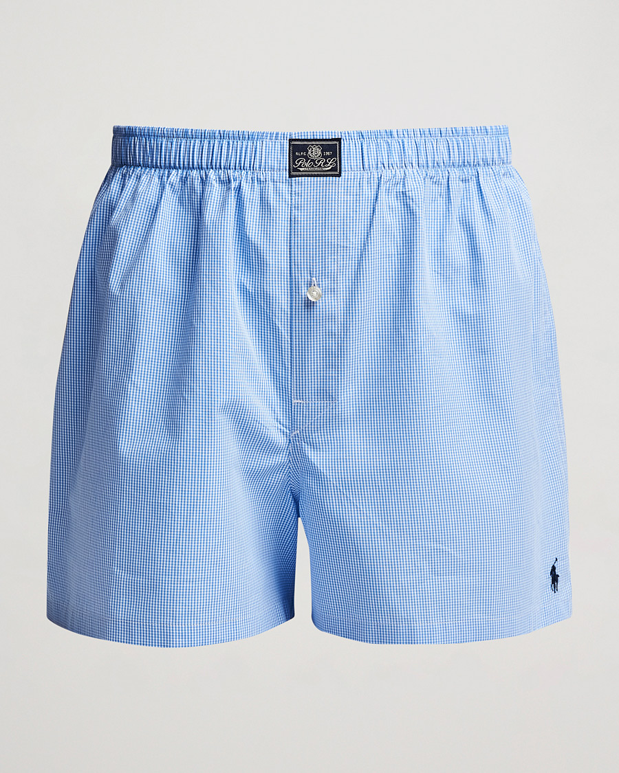 Men | Underwear & Socks | Polo Ralph Lauren | Woven Boxer Blue Gingham Blue